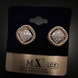 NWT MX Signature Collection pave’ style earrings